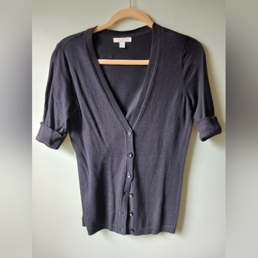 Express Short Sleeve Knit Cardigan Sweater